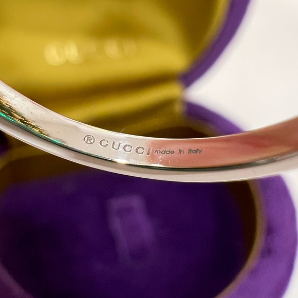 GUCCI GG Running 18K White Gold Stacked Ring - Picture 9 of 11